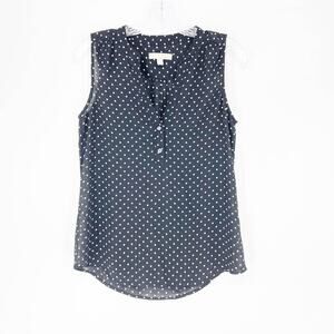 Banana Republic Sleeveless Polkadot Henley Top Size XS